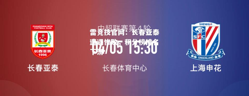 雷竞技官网：长春亚泰遭遇惨败，积分榜排名下滑